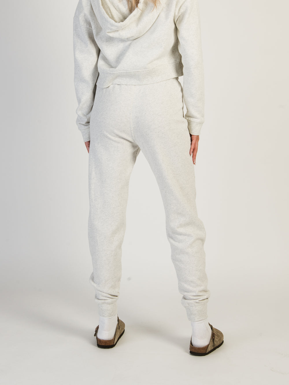 HARLOW HIGH RISE FLEECE MELANGE JOGGER - CLOUD