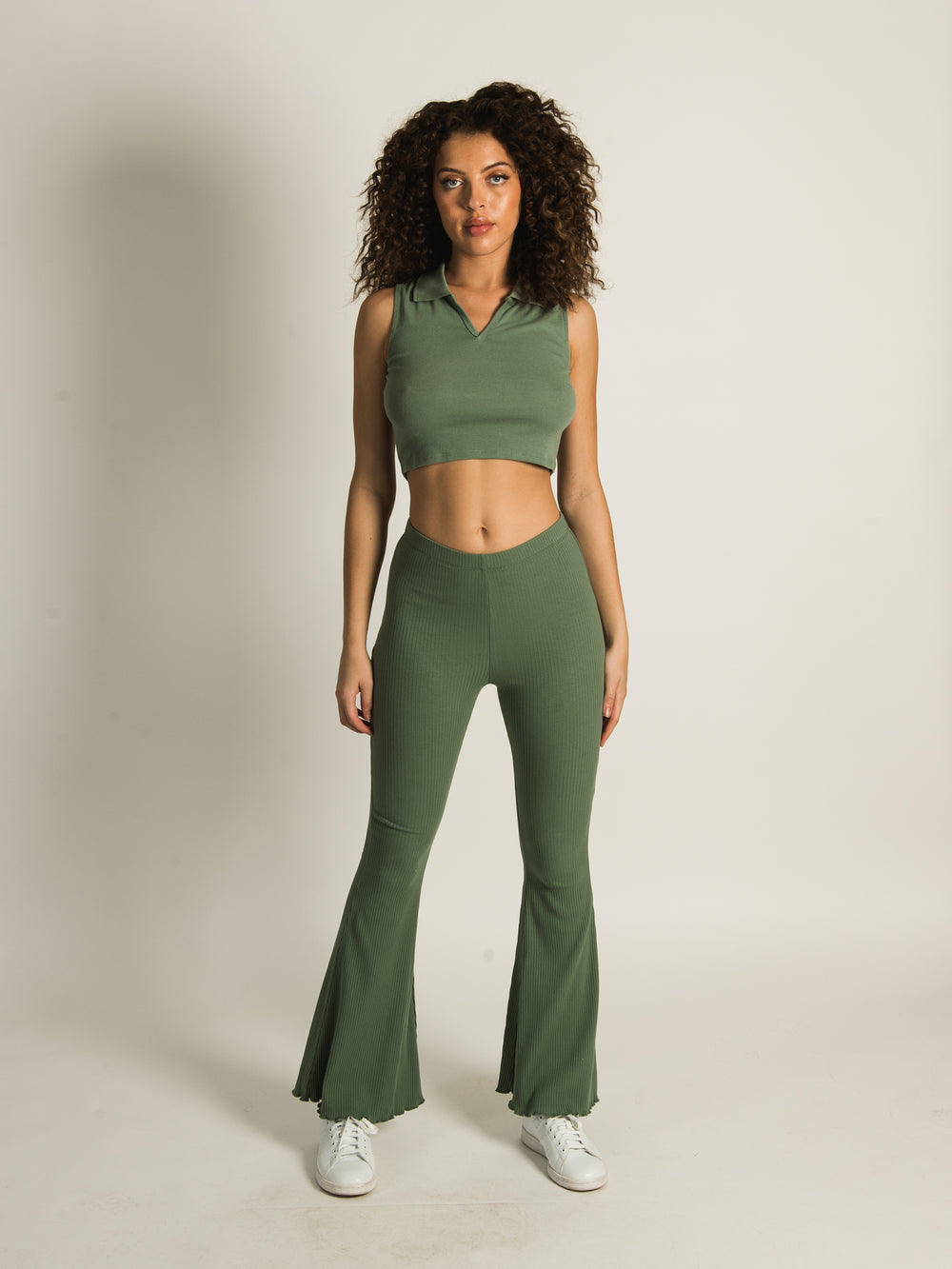 HARLOW RIBBED FLARE PANT  - CLEARANCE