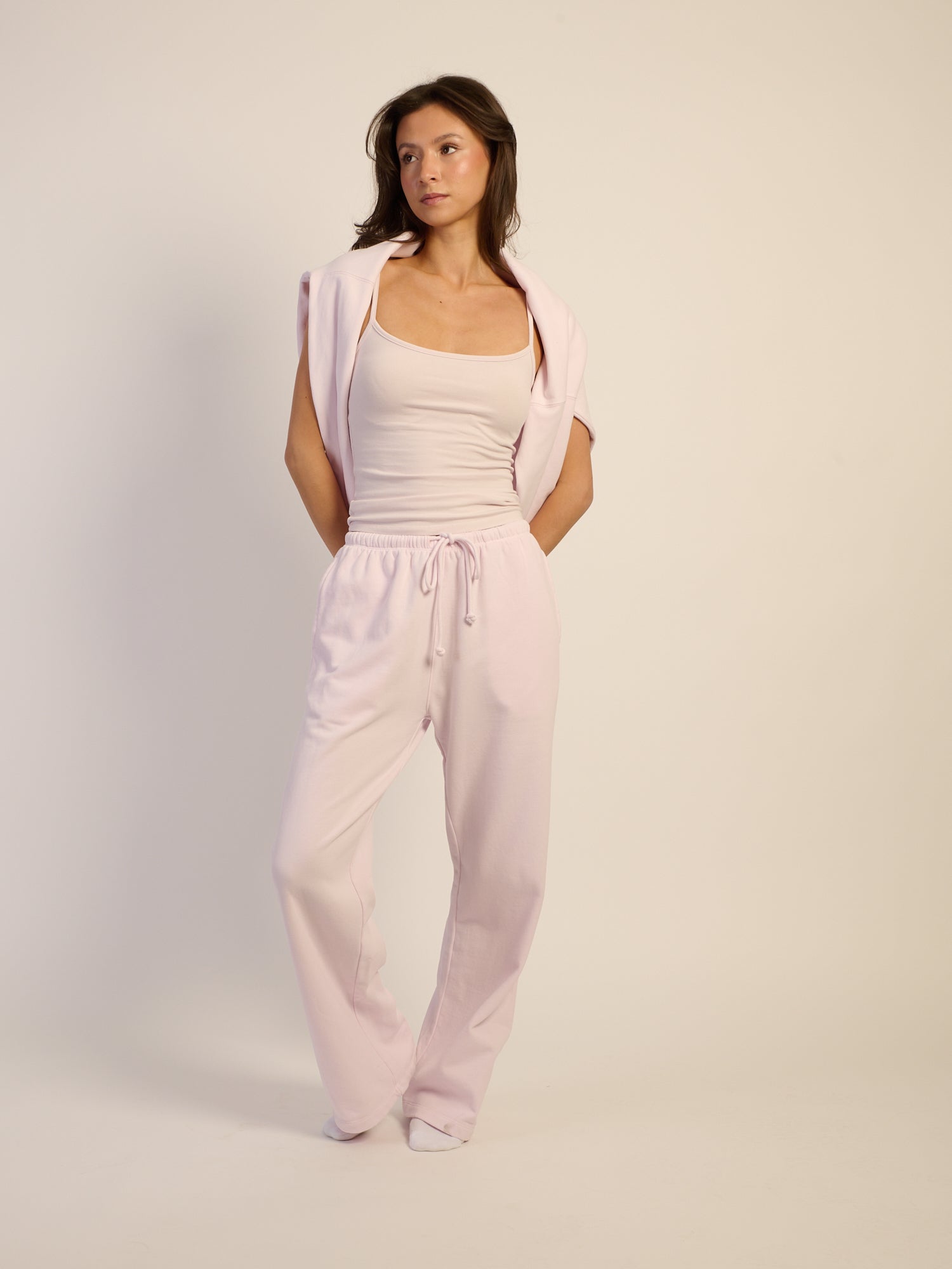 HARLOW STELLA STRAIGHT LEG SWEATPANT - BABY PINK