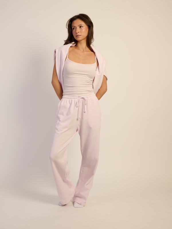HARLOW STELLA STRAIGHT LEG SWEATPANT - BABY PINK