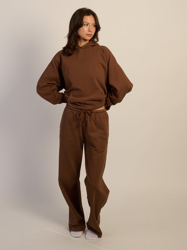 HARLOW STELLA STRAIGHT LEG SWEATPANT - CHOCOLATE