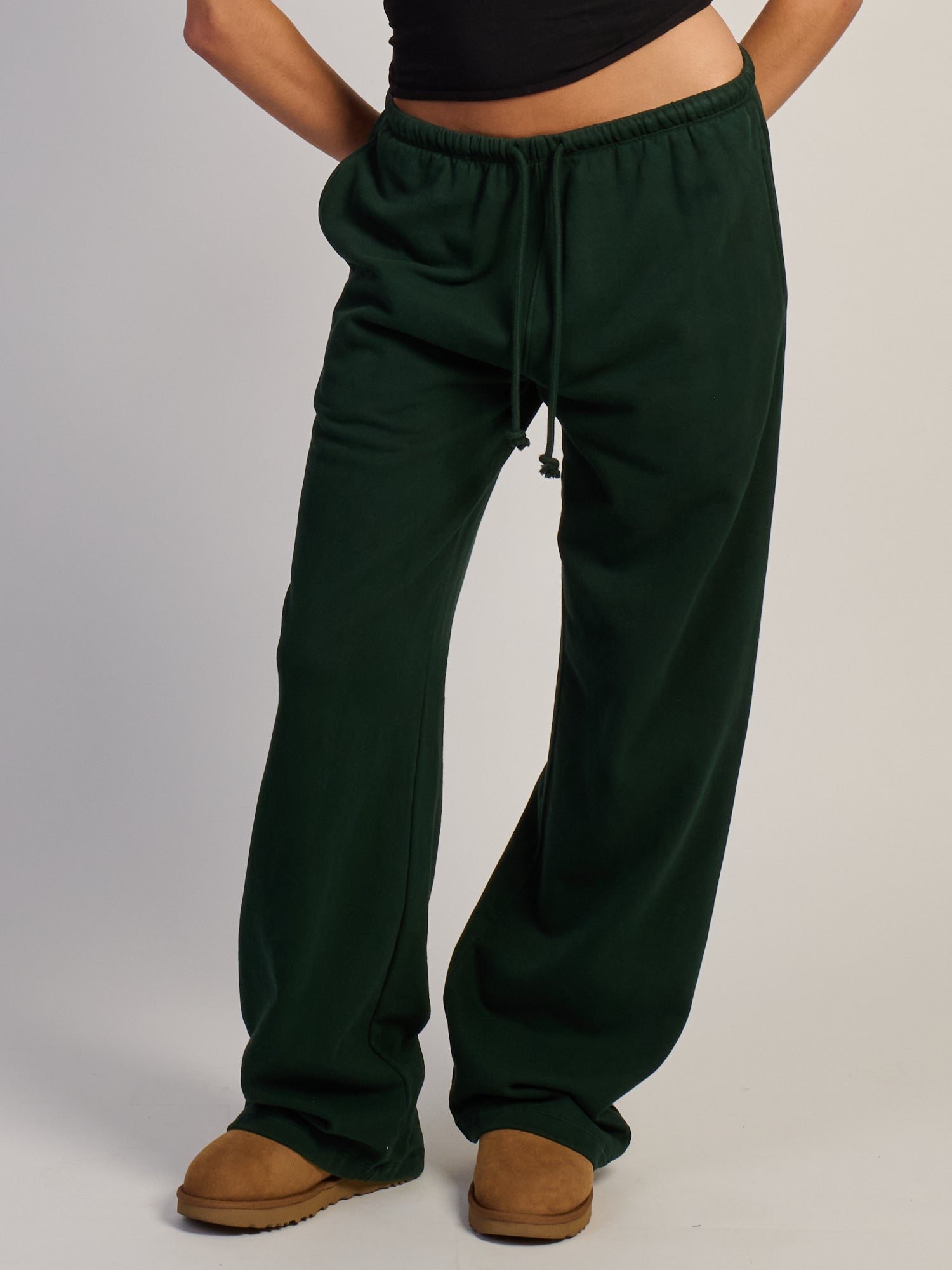 HARLOW STELLA PANTALON DE SWEAT À JAMBE DROITE - FORÊT