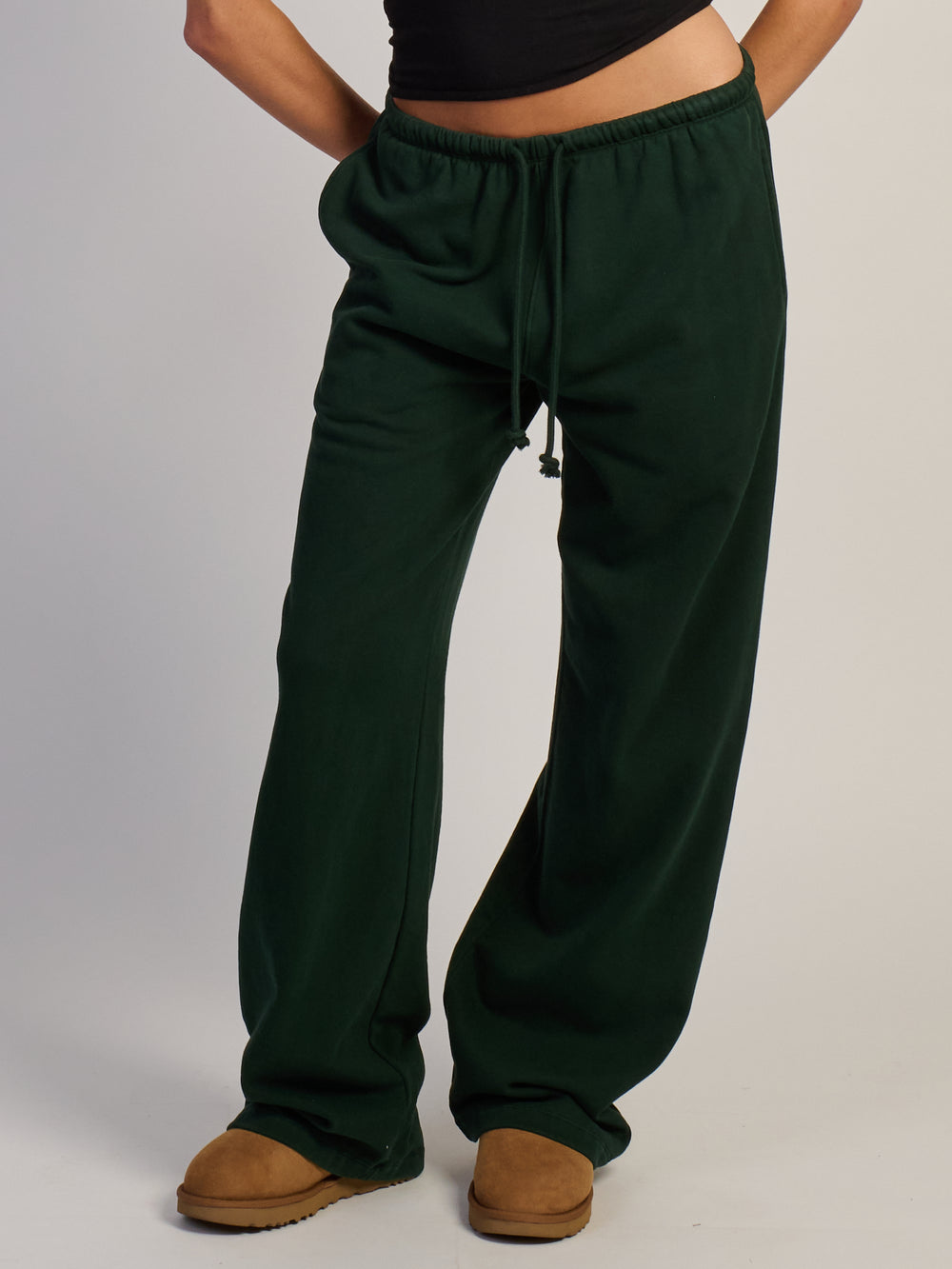HARLOW STELLA STRAIGHT LEG SWEATPANT - FOREST