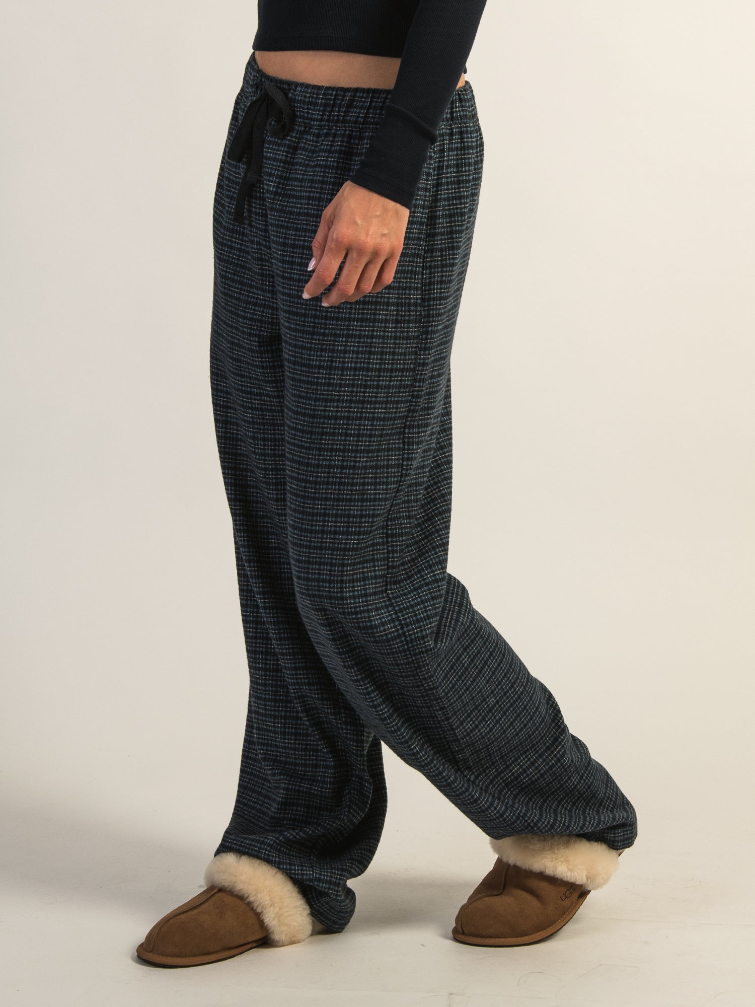 PANTALON HARLOW PLAID - BLEU MARINE