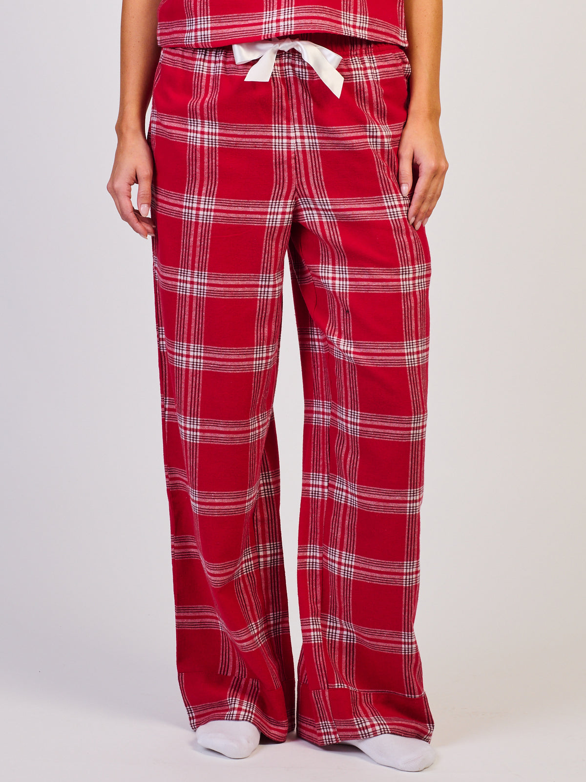 HARLOW PLAID PANT - RED/WHITE