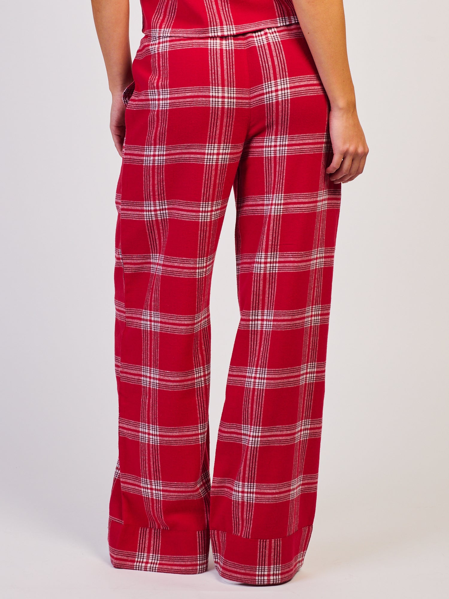 HARLOW PLAID PANT - RED/WHITE