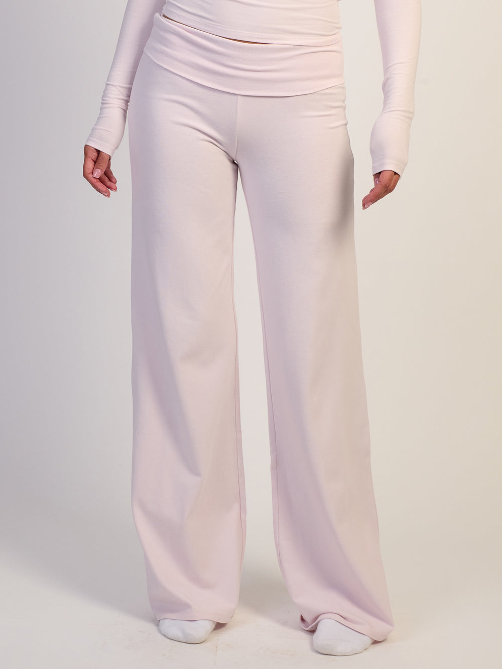 HARLOW ESSENTIALS FOLDOVER PANT - BABY PINK