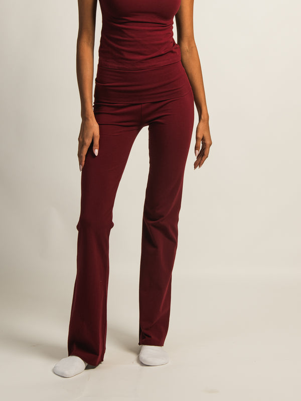 HARLOW GIA FOLDOVER PANT - BURGUNDY