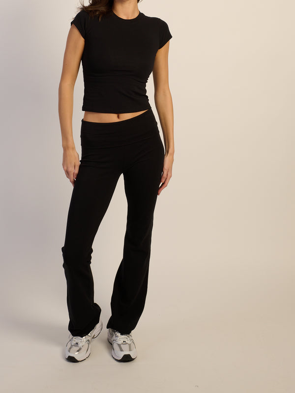 HARLOW ESSENTIAL FOLDOVER PANT - BLACK