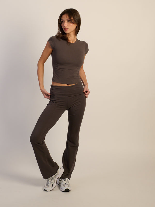 HARLOW ESSENTIAL FOLDOVER PANT - CHARCOAL