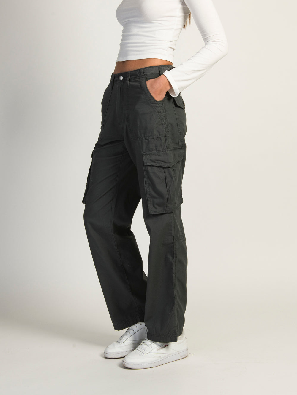 HARLOW LOW RISE CARGO PANT - CHARCOAL