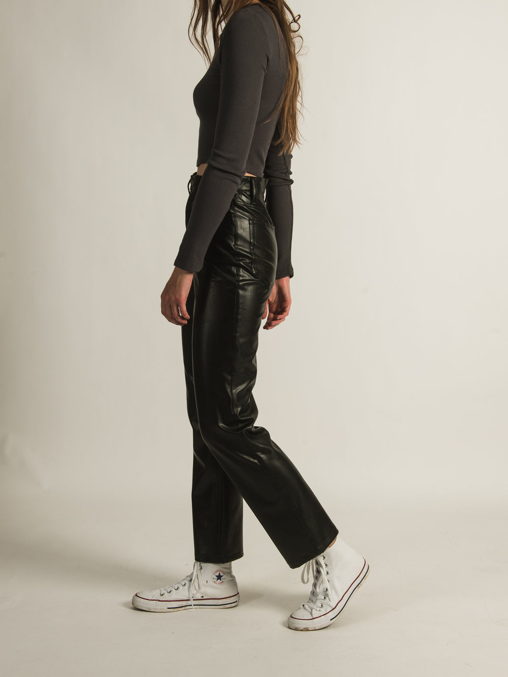 Hyfve High Rise Skinny Faux Leather Pant - Women's Pants in Black