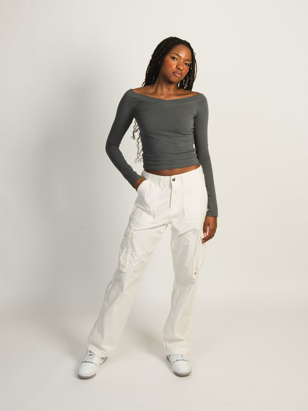 HARLOW SELENA CARGO PANT - OFF WHITE