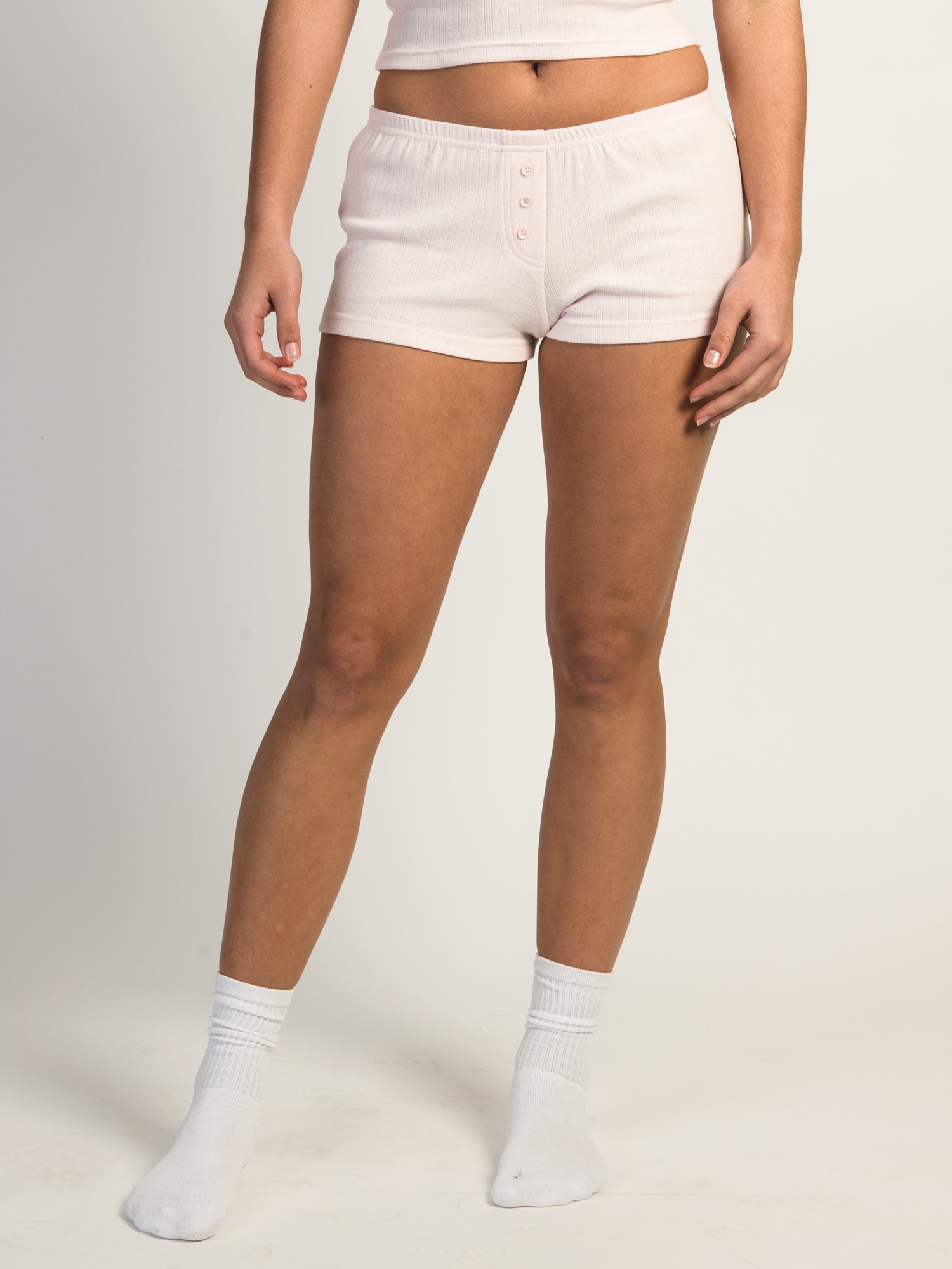 HARLOW ALLIE WAFFLE SHORT - CREAM