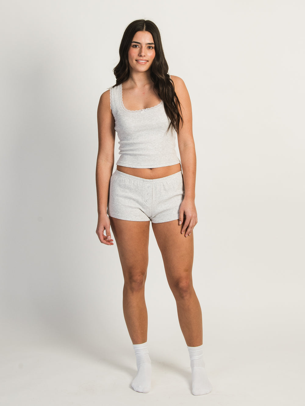 HARLOW MADELINE MELANGE SHORT - CLOUD