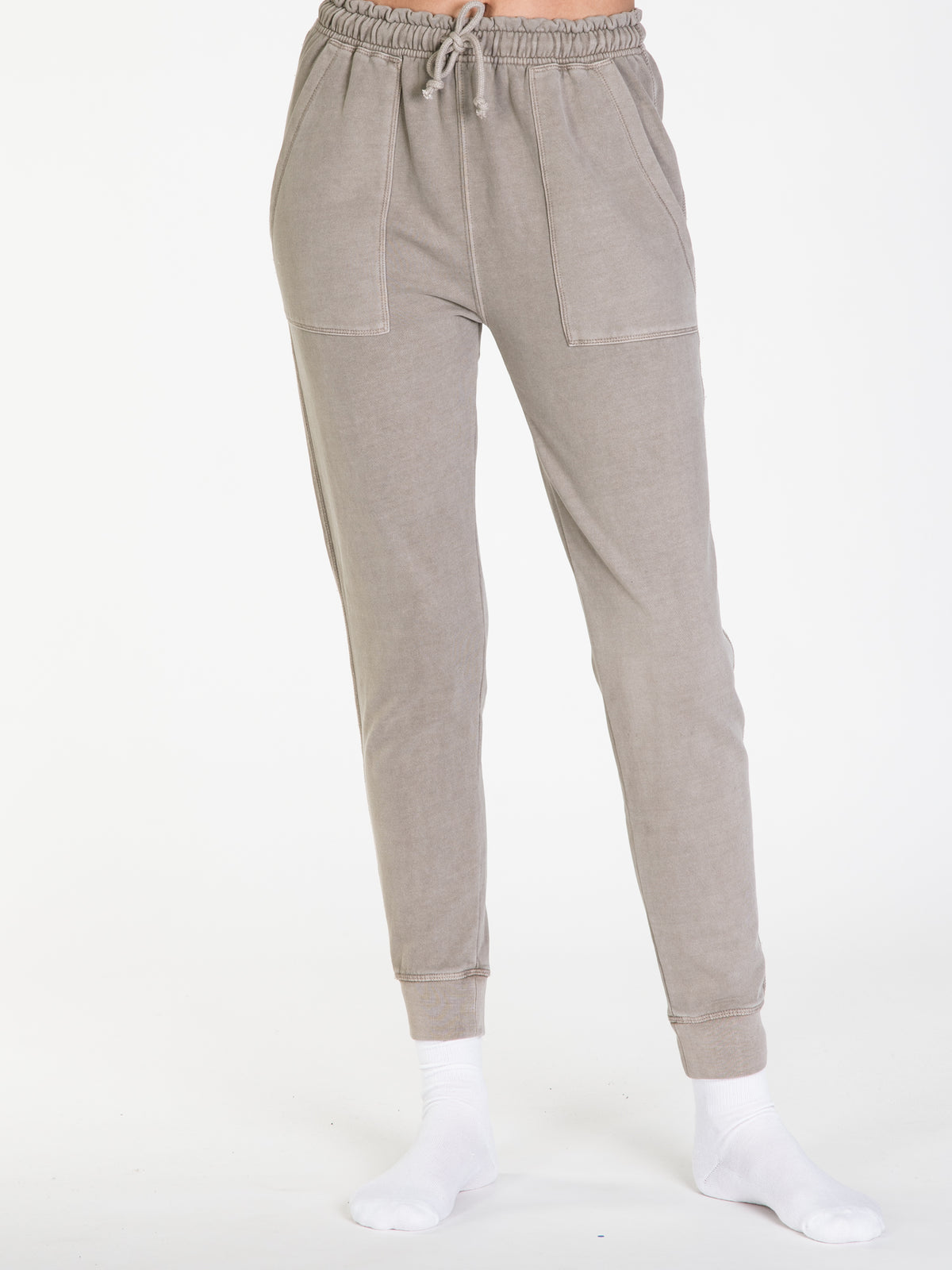 HARLOW HIGH RISE FLEECE JOGGER - CHOCOLATE