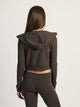 HARLOW HARLOW ELLIE RIBBED ZIP UP - CHARCOAL - Boathouse