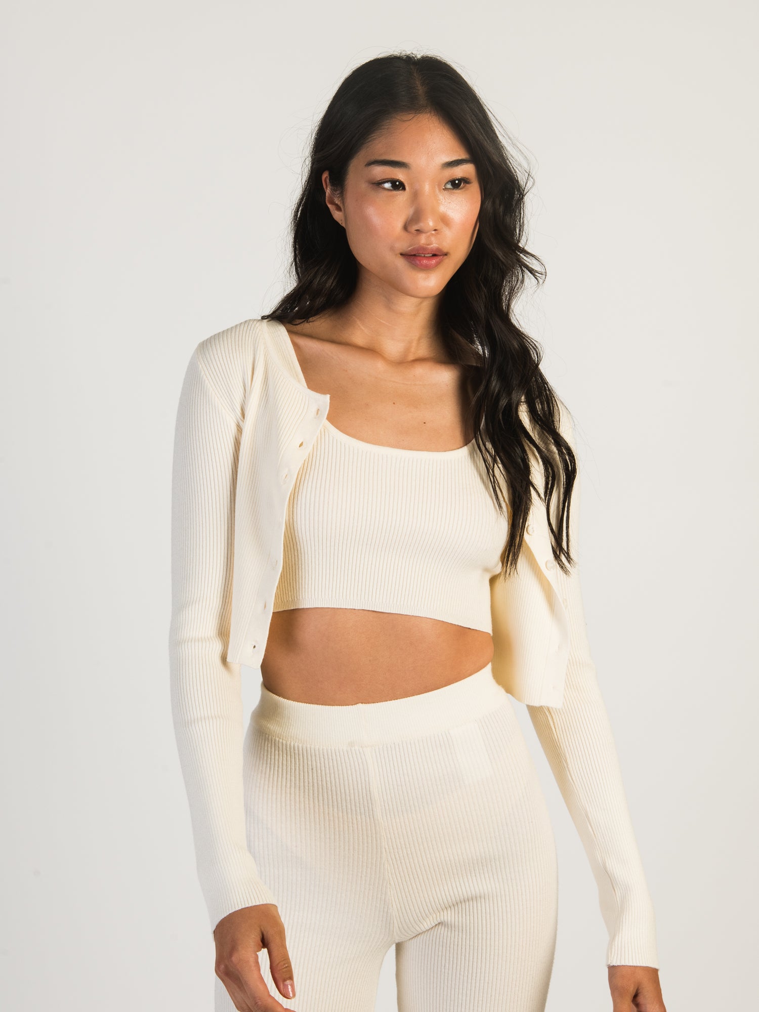 Cream 2025 ribbed cardigan