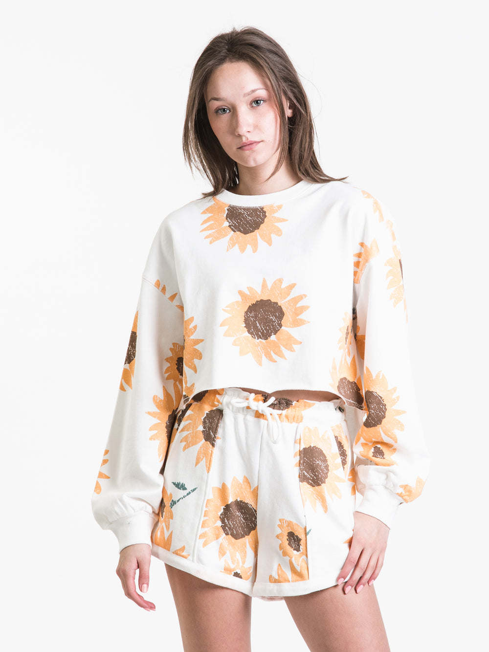 HARLOW GISELLE ALL OVER PRINT CROPPED CREW - DÉSTOCKAGE