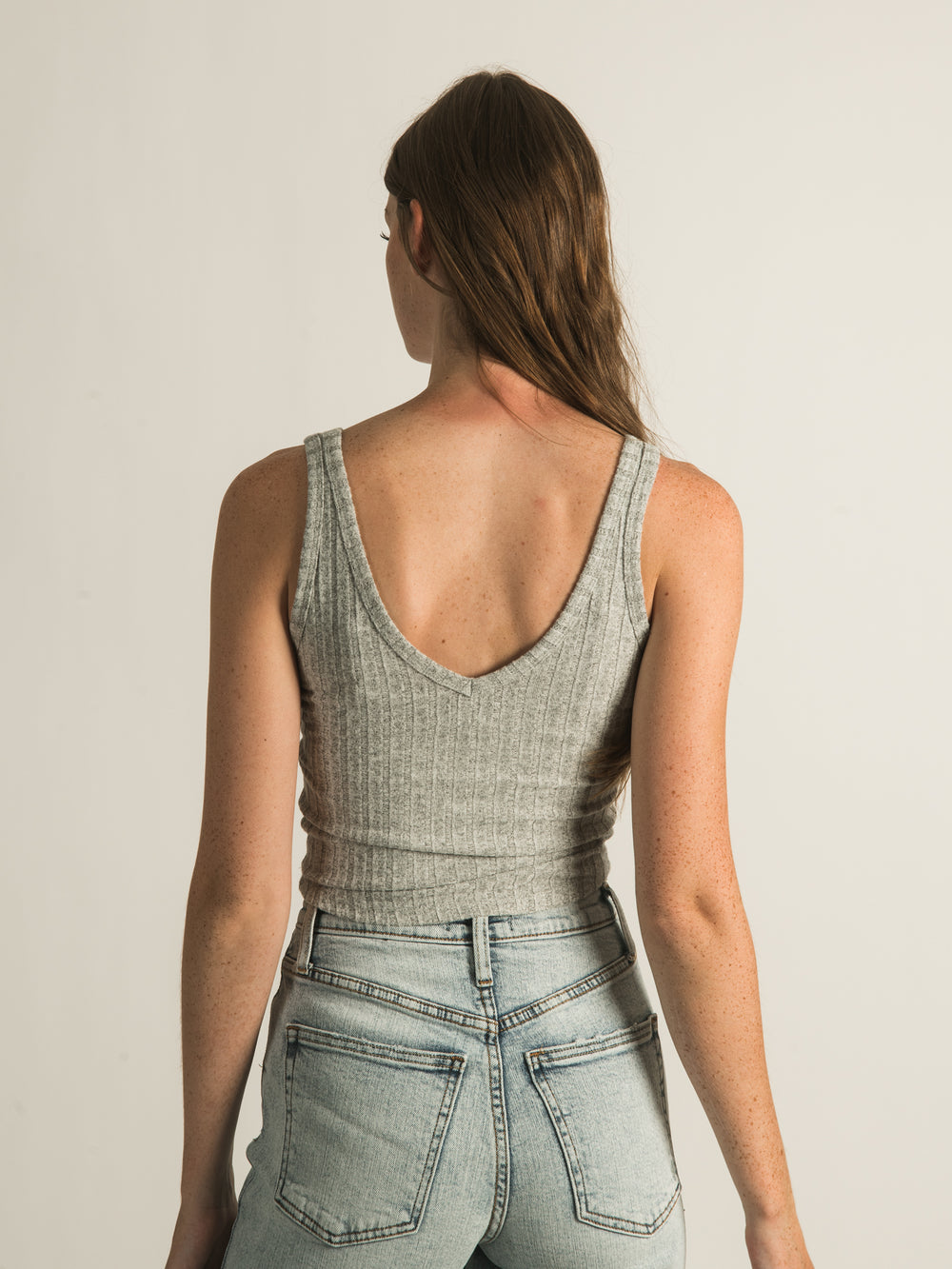 HARLOW RIBBED VNECK TANK TOP - CLEARANCE