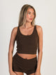 HARLOW HARLOW TILLY CROPPED TANK - CHOCOLATE - Boathouse