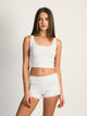 HARLOW HARLOW TILLY CROPPED MELANGE TANK - HEATHER CLOUD WHITE - Boathouse