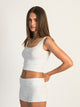 HARLOW HARLOW TILLY CROPPED MELANGE TANK - HEATHER CLOUD WHITE - Boathouse