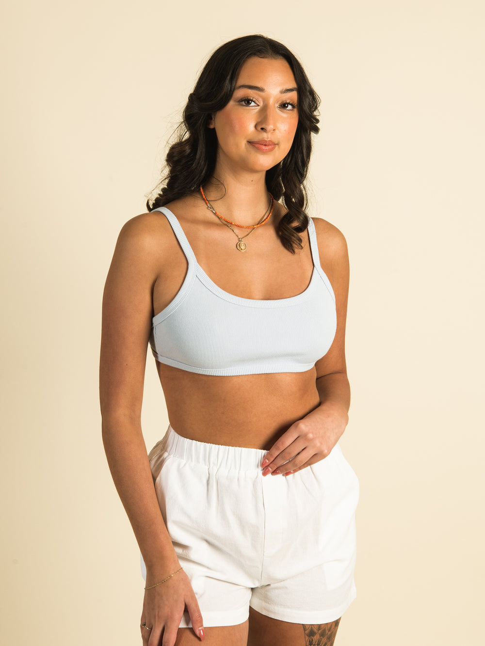 HARLOW RIBBED OPEN BACK BRALETTE  - CLEARANCE