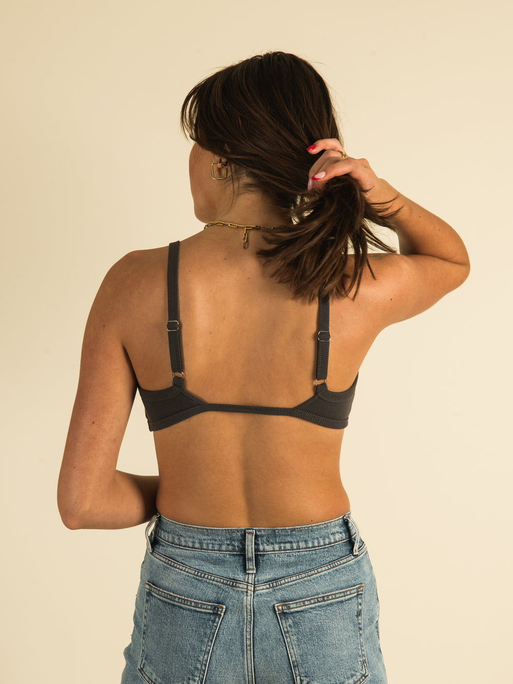 HARLOW RIBBED OPEN BACK BRALETTE  - CLEARANCE