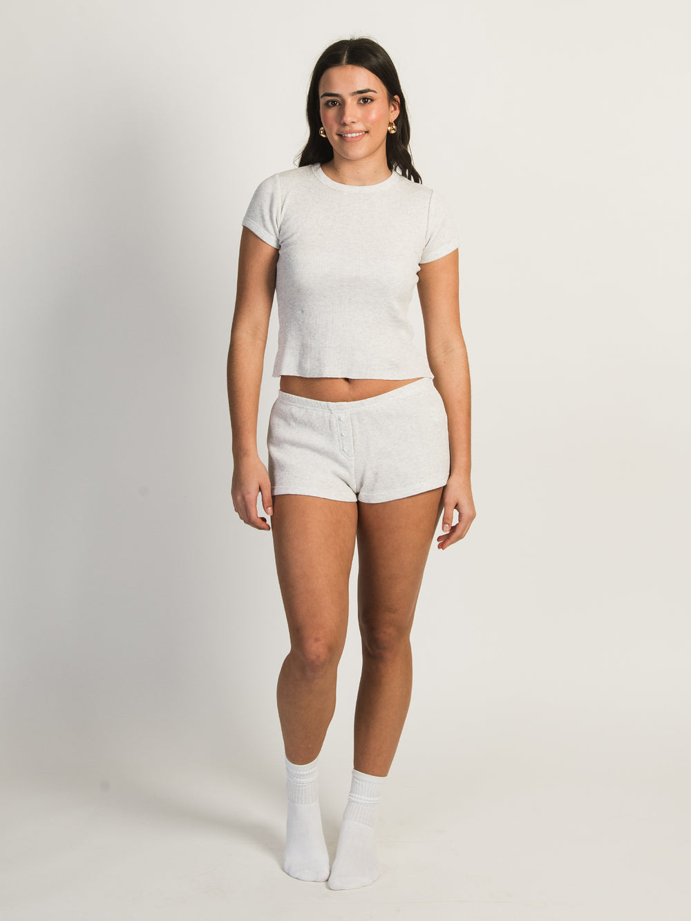 HARLOW ALLIE MELANGE WAFFLE SHORT