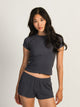 HARLOW HARLOW ALLIE WAFFLE TEE - NAVY - Boathouse