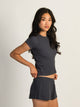 HARLOW HARLOW ALLIE WAFFLE TEE - NAVY - Boathouse