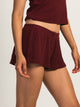 HARLOW HARLOW ALLIE WAFFLE SHORT - BURGUNDY - Boathouse