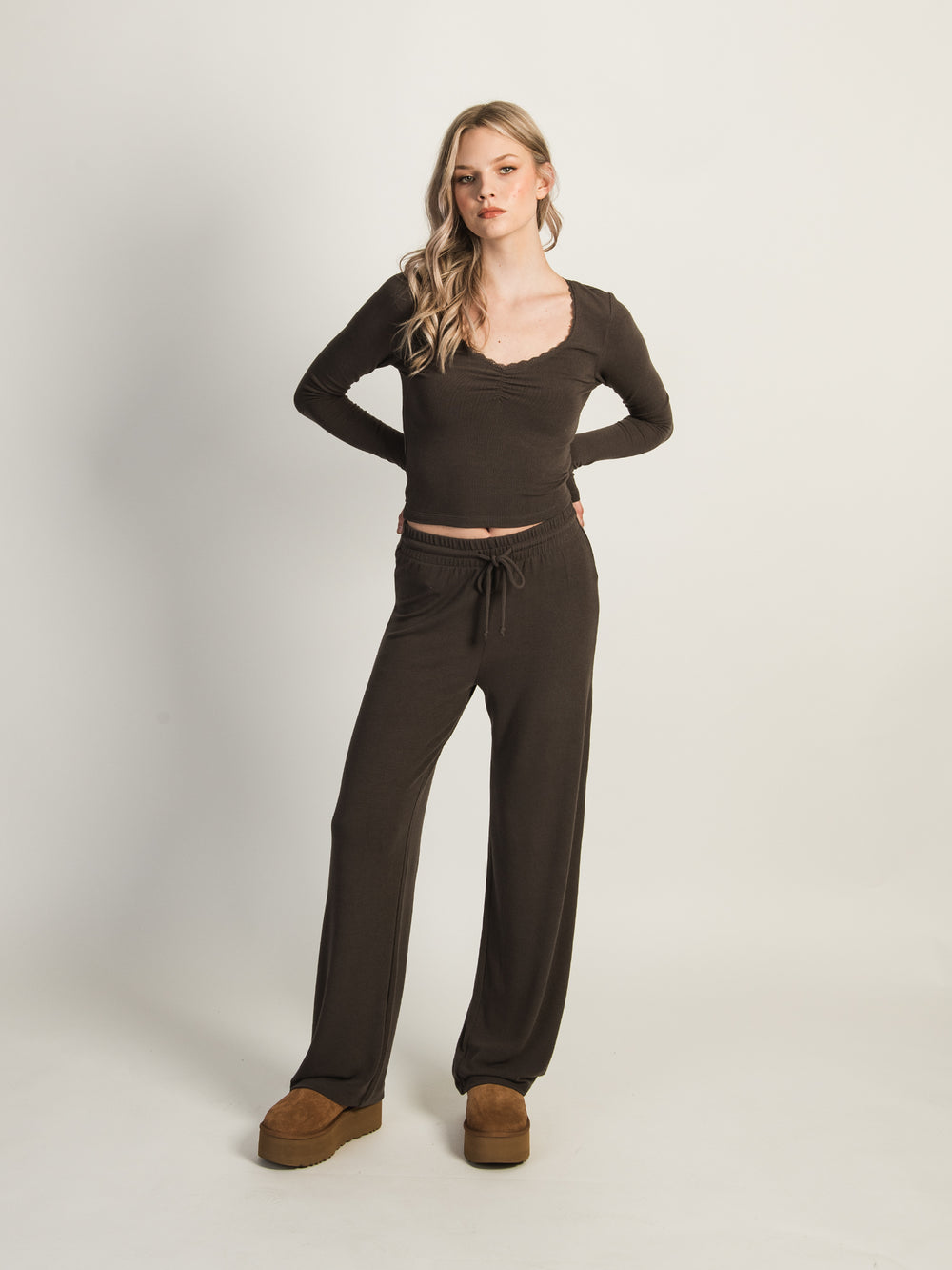 HARLOW MOLLY LOUNGE PANT - CHARCOAL