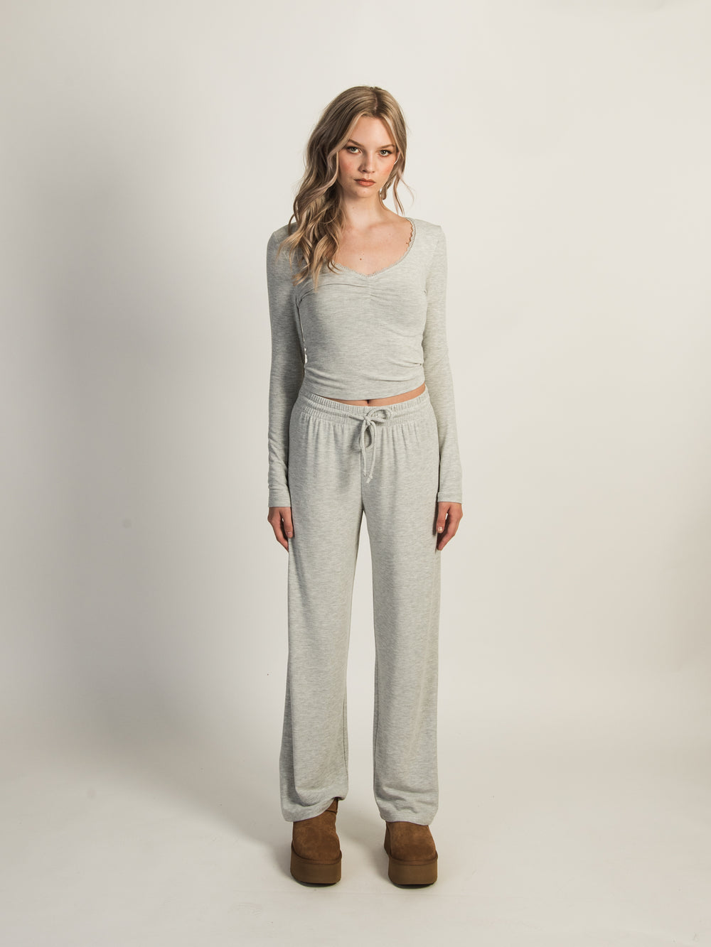 PANTALON DE DÉTENTE HARLOW MOLLY MELANGE - GRIS CENDRE