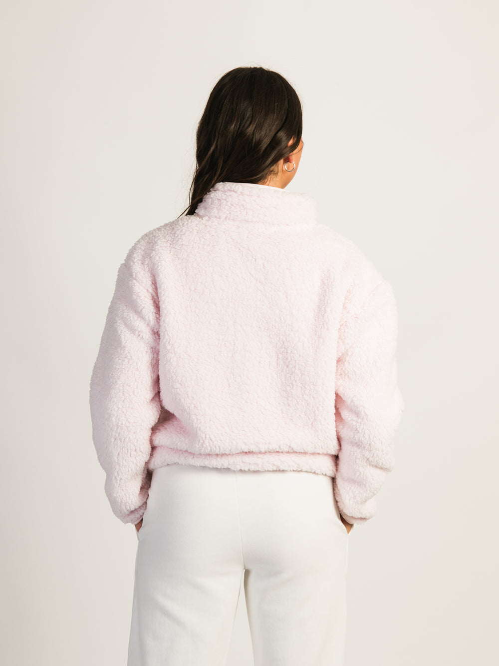 HARLOW TEDDY SHERPA QUARTER ZIP - BABY PINK