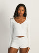 HARLOW HARLOW PIA POINTELLE LONG SLEEVE HENLEY - OFF WHITE - Boathouse