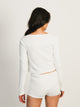 HARLOW HARLOW PIA POINTELLE DITSY LONG SLEEVE HENLEY - OFF WHITE - Boathouse