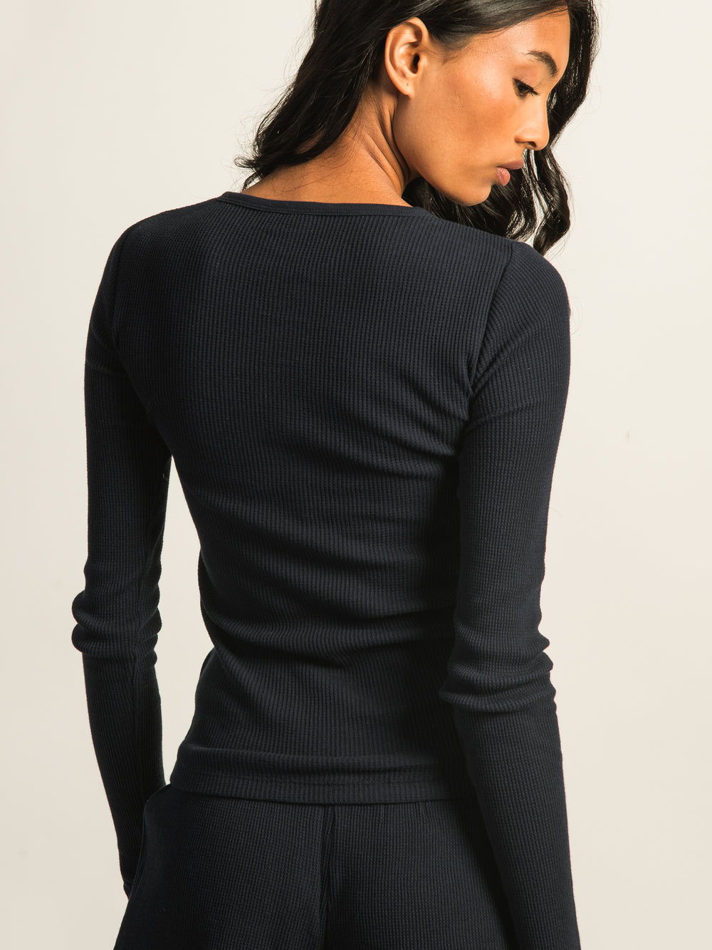 HARLOW WINNIE WAFFLE HENLEY - NAVY