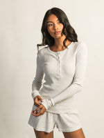 HARLOW WINNIE WAFFLE HENLEY MELANGE - CLOUD
