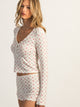 HARLOW HARLOW HOLLY LONG SLEEVE DITSY HENLEY - WHITE - Boathouse