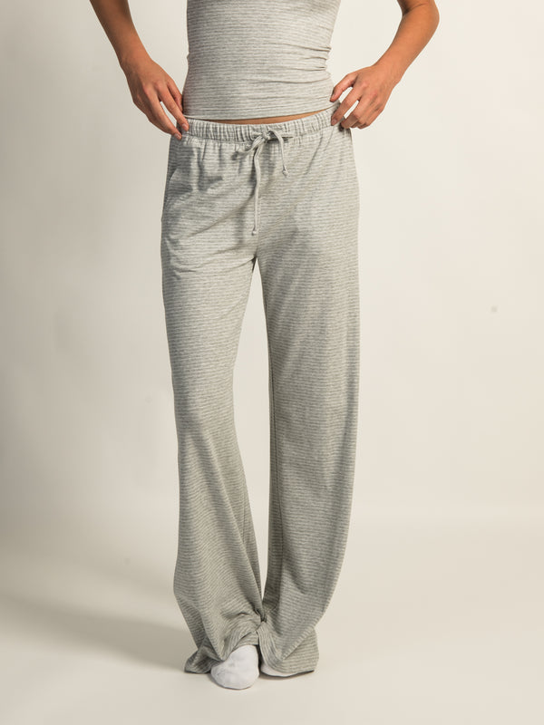 HARLOW SUNNI STRIPE JERSEY PANT - HEATHER GREY