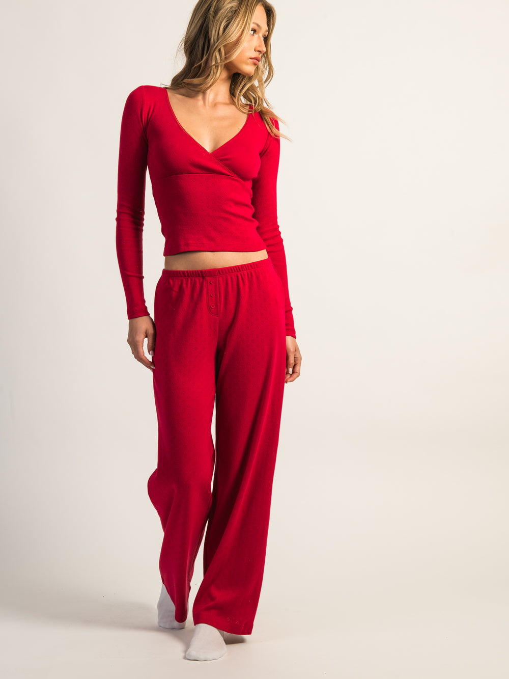 HARLOW PAYTON HEART POINTELLE PANT - PORT