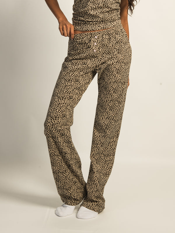 HARLOW PAYTON PRINT JERSEY PANT - LEOPARD