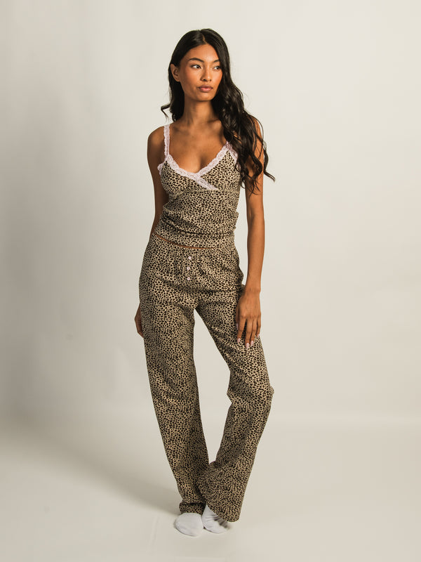HARLOW PAYTON PRINT JERSEY PANT - LEOPARD
