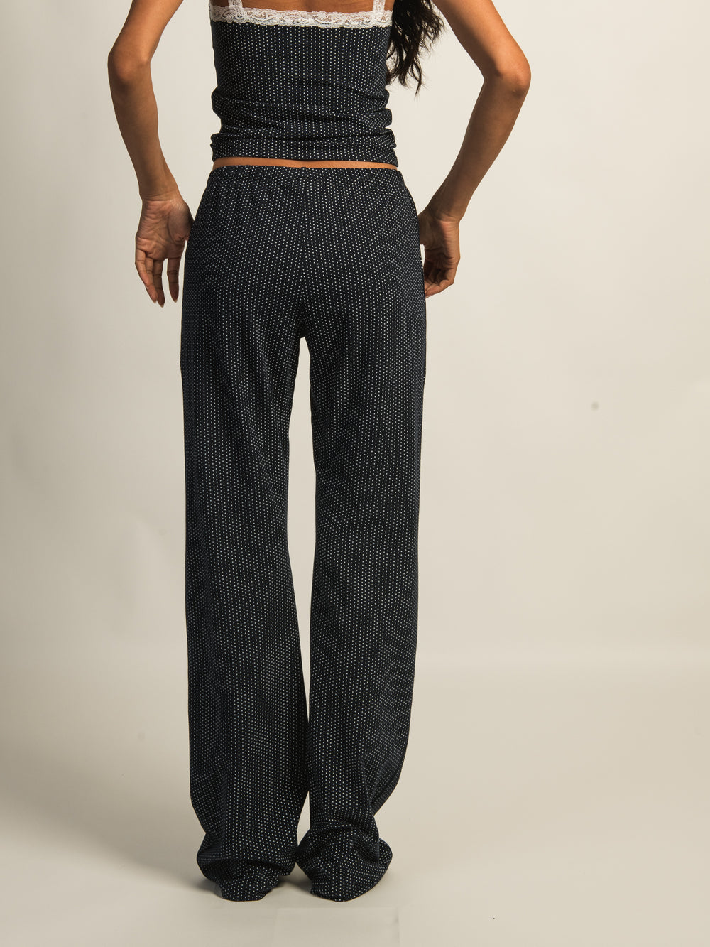HARLOW PAYTON PRINT JERSEY PANT - NAVY