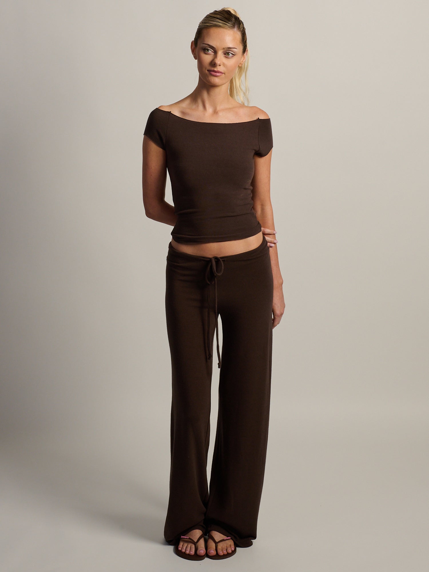 HARLOW PENNY PANT - BROWN