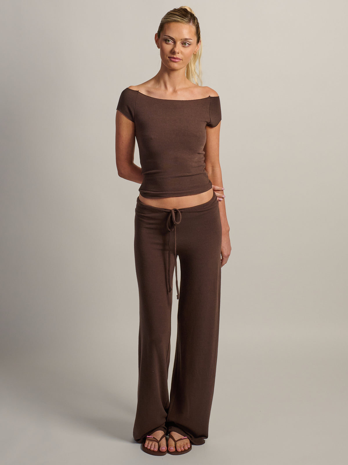 HARLOW PENNY PANT - BROWN