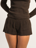 HARLOW ALLIE WAFFLE SHORT - CHOCOLATE