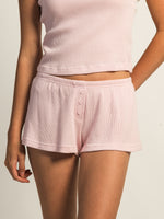 HARLOW ALLIE WAFFLE SHORT - LIGHT PINK